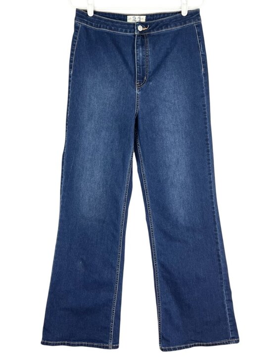 We The Free Women's Wide-Leg Stretch Blue Denim Jeans Size 31 High Rise NWOT - Picture 1 of 10